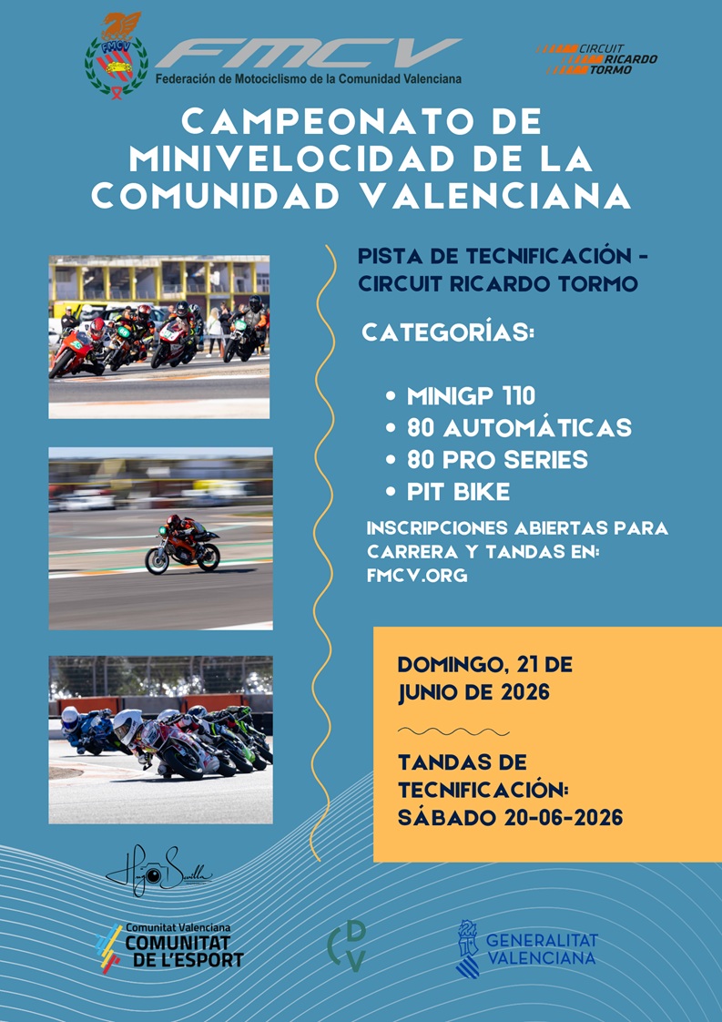 La 6ª de la Minivelocidad valenciana, este domingo en Cheste