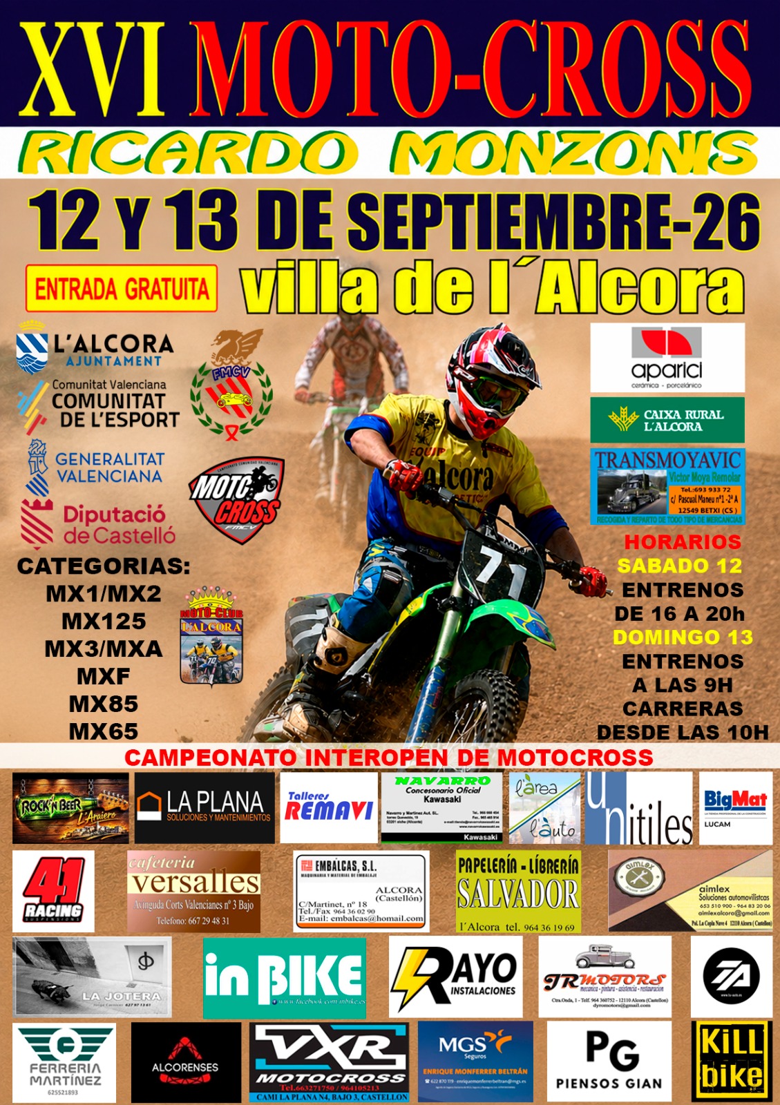Alcora vuelve a ser escenario del autonómico de Motocross este domingo